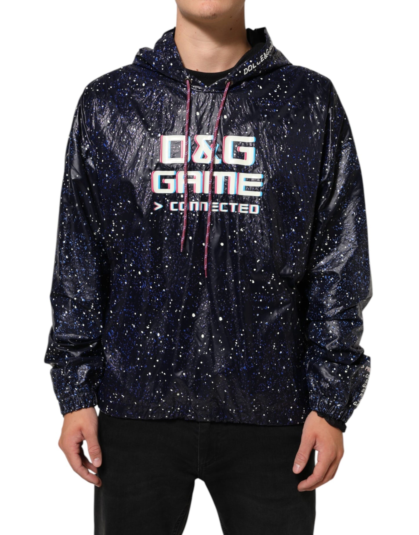 Dolce &amp; Gabbana Blaues D&amp;G Game Kapuzenpullover für Herren