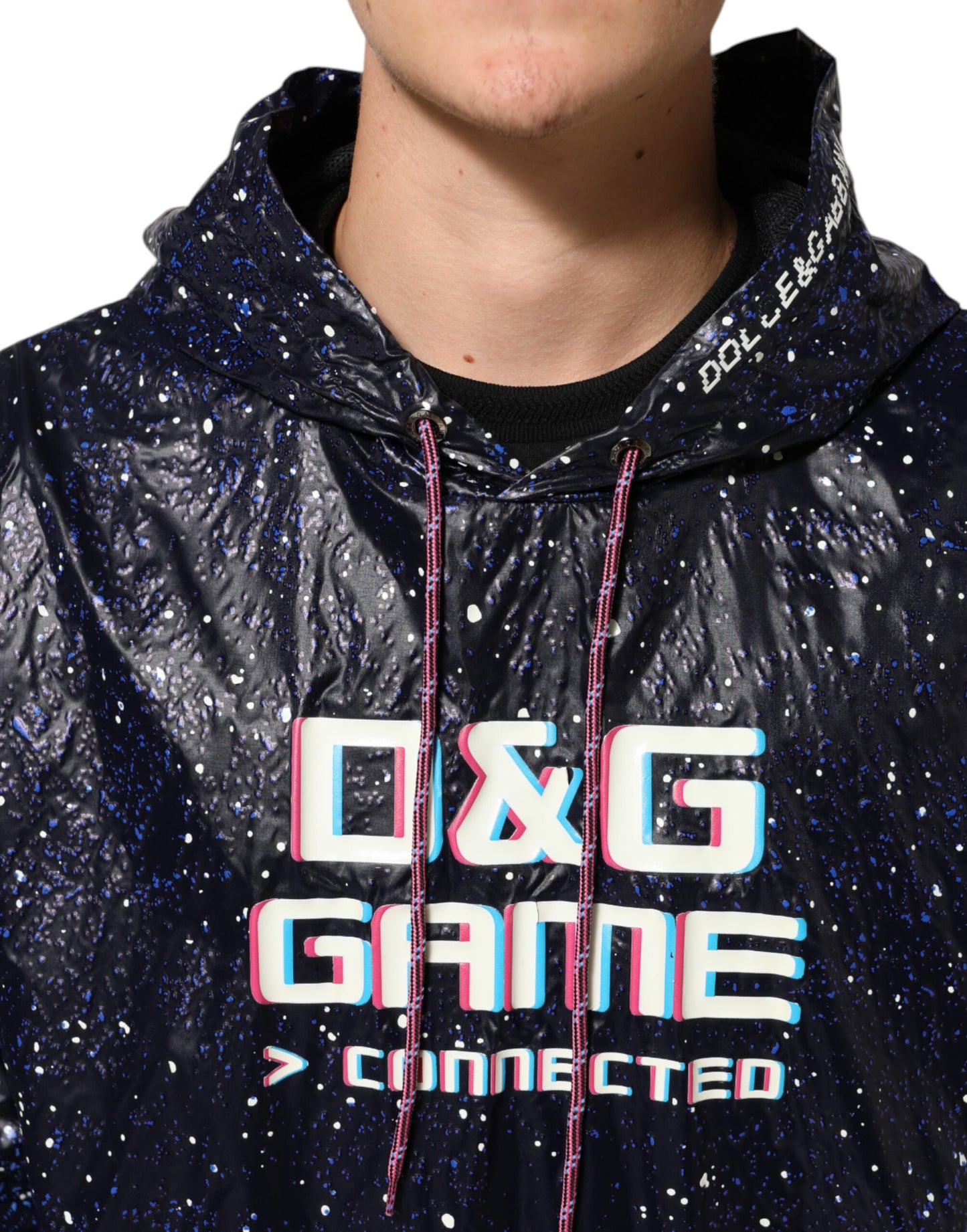Dolce &amp; Gabbana Blaues D&amp;G Game Kapuzenpullover für Herren