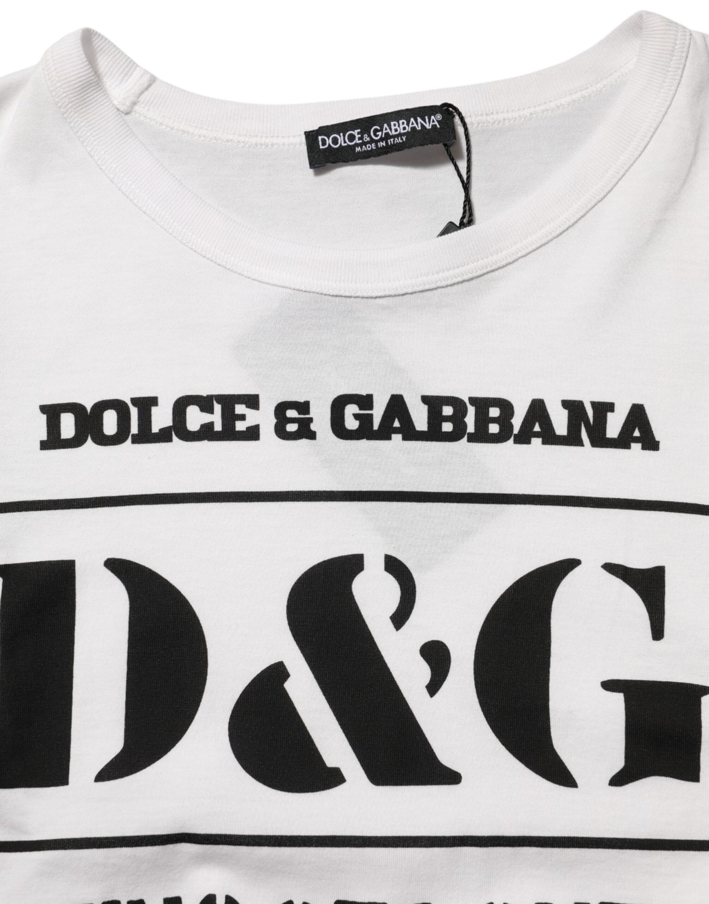 Dolce &amp; Gabbana – Weißes T-Shirt mit Camouflage-Logo und Rundhalsausschnitt für Herren