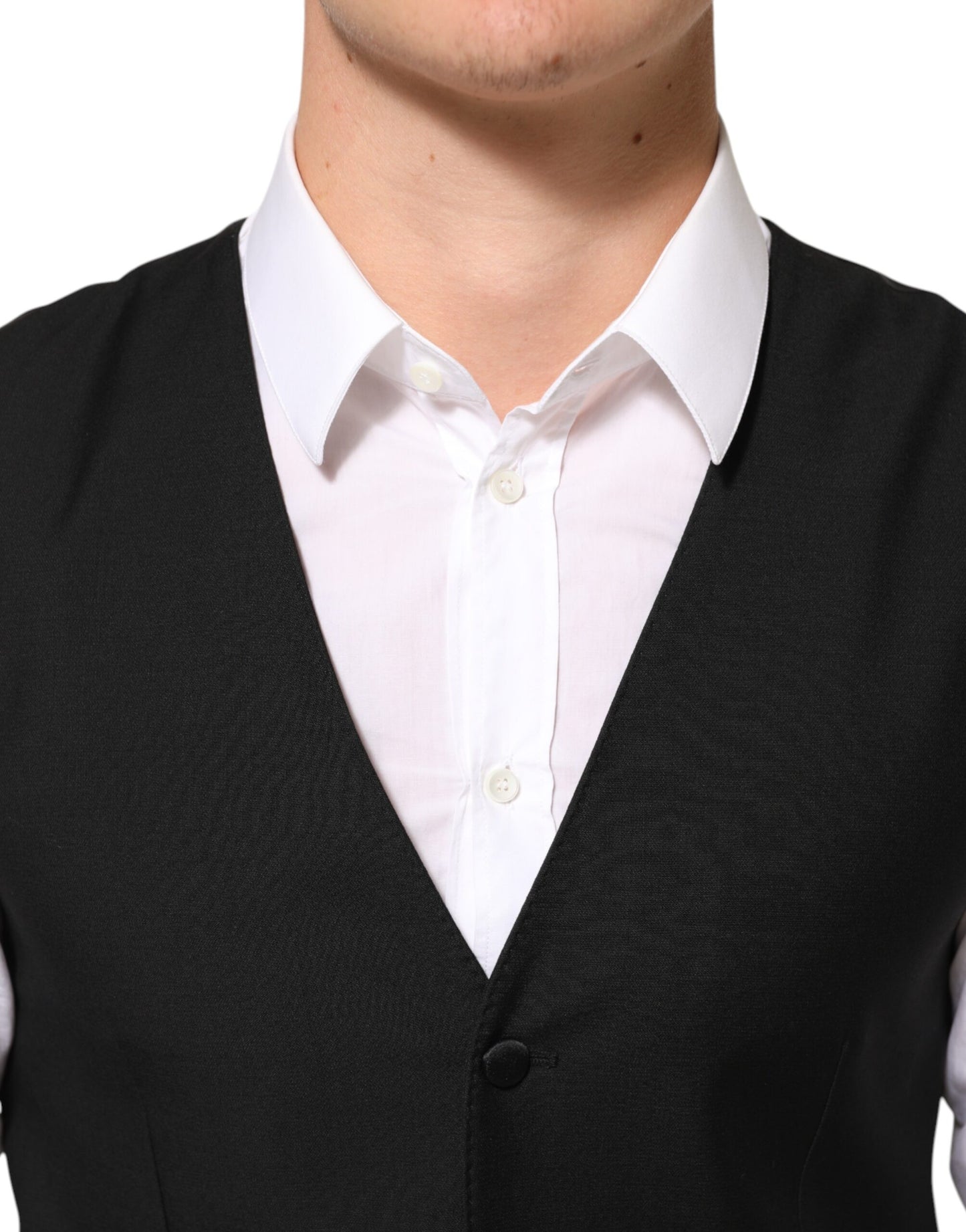 Dolce &amp; Gabbana Schwarze Wollweste für formelle Anlässe