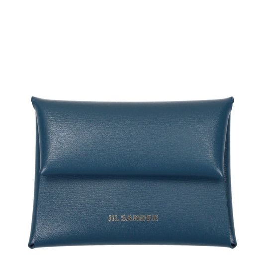 Jil Sander Blaue Ledergeldbörsen