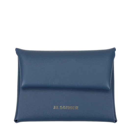 Jil Sander Blaue Ledergeldbörsen