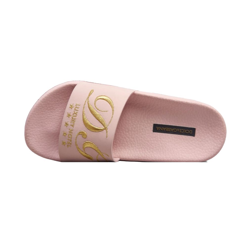 Dolce &amp; Gabbana Rosa Ledersandalen