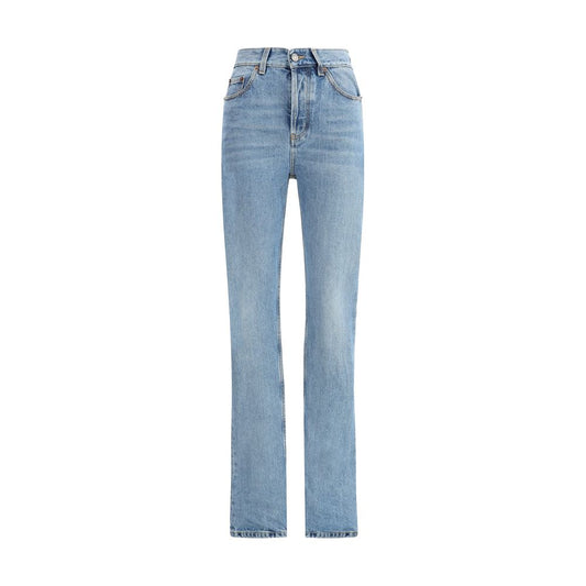 Saint Laurent Hellblaue Baumwoll-Jeans mit schmalem Schnitt