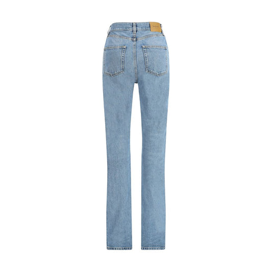 Saint Laurent Hellblaue Baumwoll-Jeans mit schmalem Schnitt