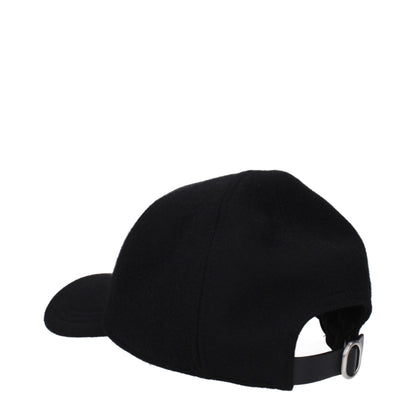 Jil Sander Schwarze Kaschmir-Kappe (Baseballkappe)