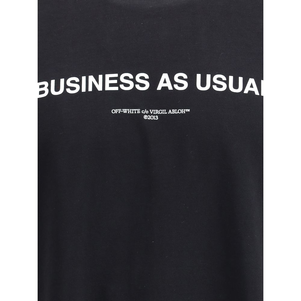 Off-White T-Shirt mit „Business Quote“-Print