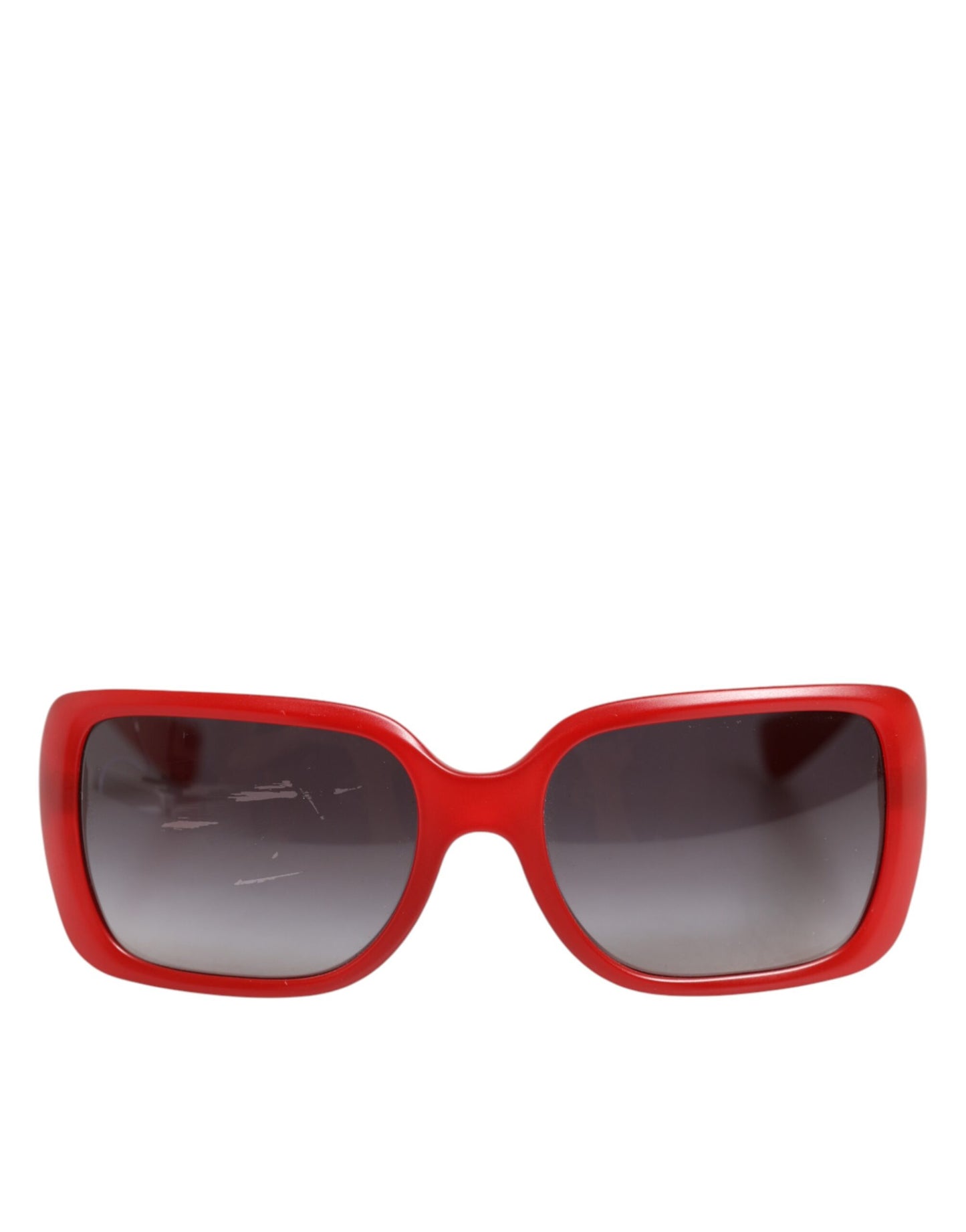 Dolce &amp; Gabbana DG6093 – Rote, rechteckige Sonnenbrille mit grauen Verlaufsgläsern