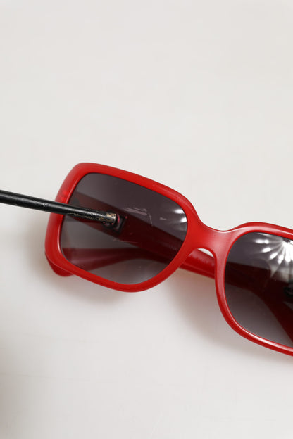 Dolce &amp; Gabbana DG6093 – Rote, rechteckige Sonnenbrille mit grauen Verlaufsgläsern