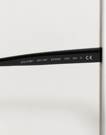 Dolce &amp; Gabbana DG4281 Schwarze Sonnenbrille mit rundem Rahmen und Vollrand