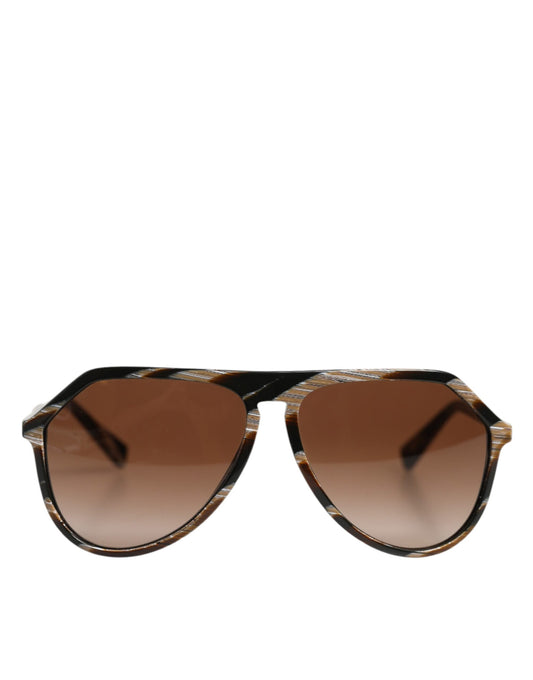 Dolce &amp; Gabbana – Pilotensonnenbrille aus Acetat mit Vollrand in Braun