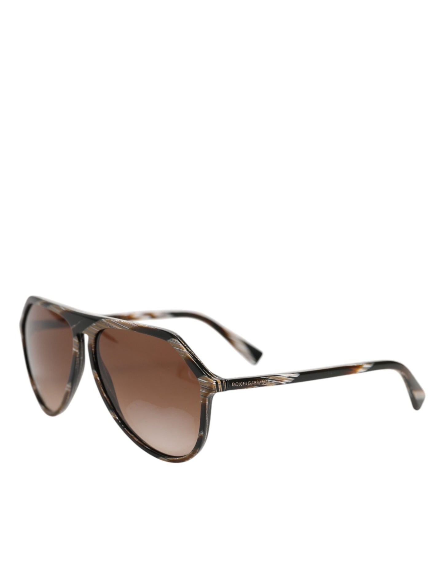 Dolce &amp; Gabbana – Pilotensonnenbrille aus Acetat mit Vollrand in Braun