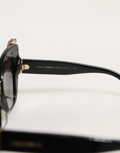 Dolce &amp; Gabbana DG4319F Rote Sonnenbrille mit Herz-Jesu-Kristall-Schmetterling