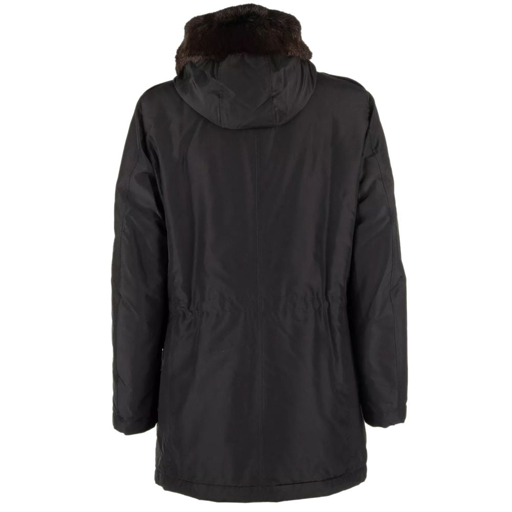Dolce &amp; Gabbana Schwarzer Seidenparka für Herren