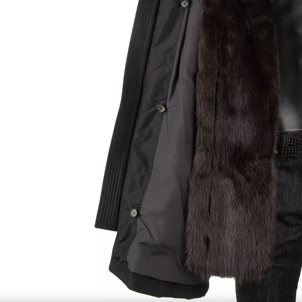 Dolce &amp; Gabbana Schwarzer Seidenparka für Herren