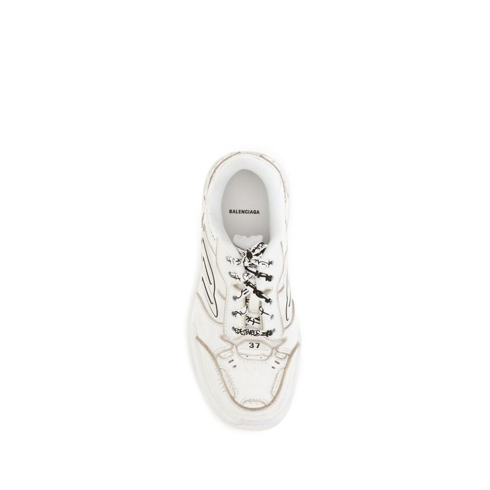 Balenciaga Sneaker aus weißem Kalbsleder, Modell Bos Taurus Athletic