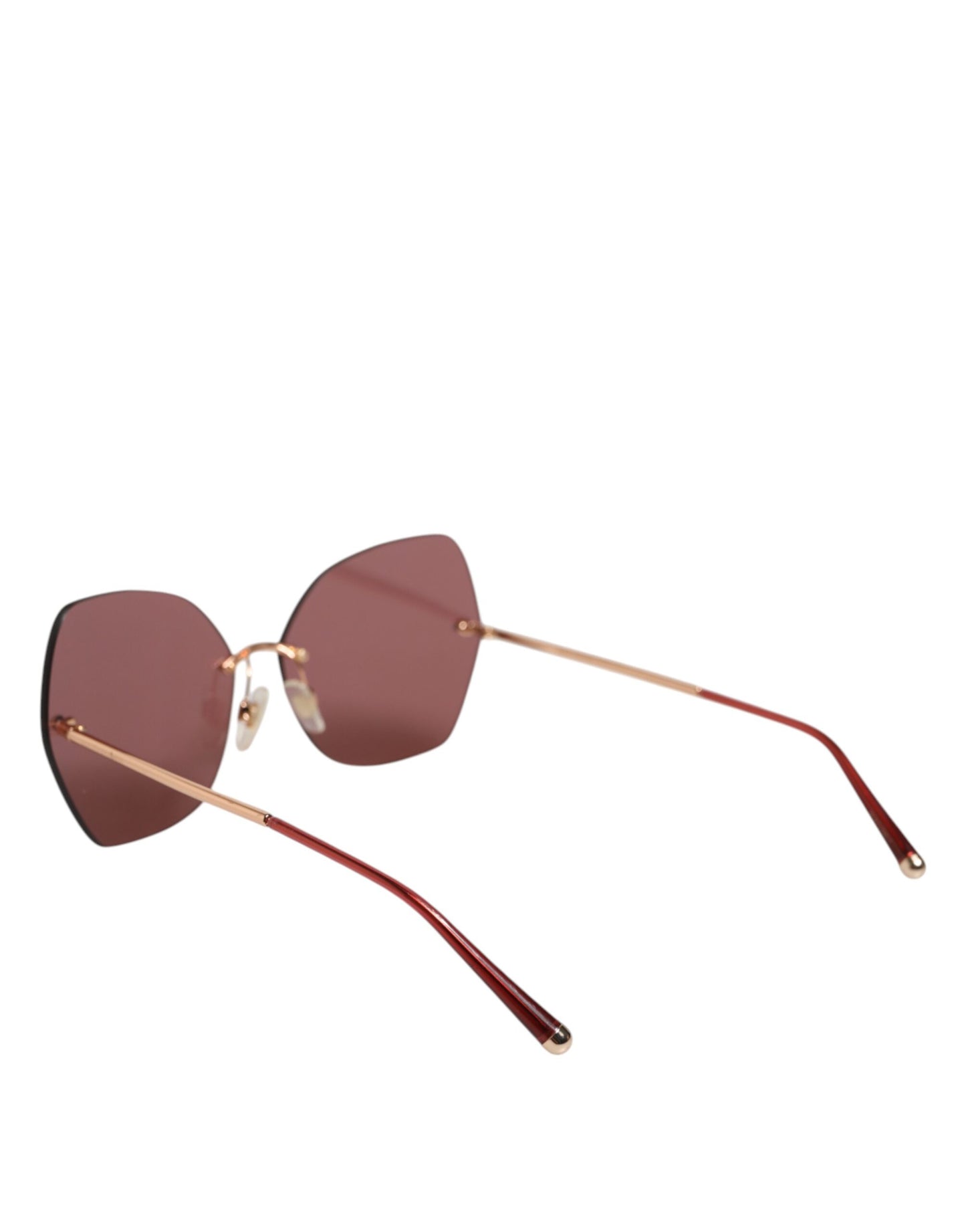 Dolce &amp; Gabbana – Lucia – Cat-Eye-Sonnenbrille aus goldenem Metall mit roten Gläsern