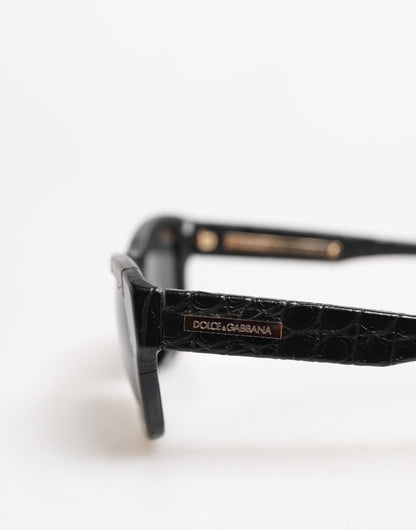 Dolce &amp; Gabbana DG4177 – Sonnenbrille mit getönten Gläsern und schwarzem Lederrahmen