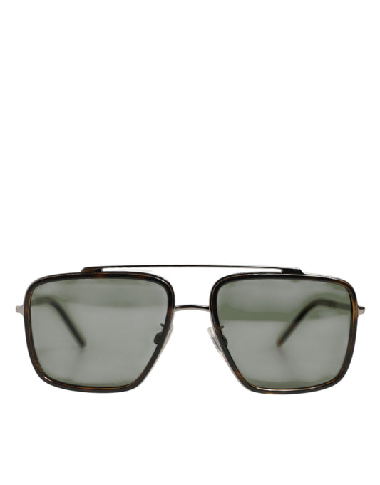 Dolce &amp; Gabbana – Polarisierte Navigator-Sonnenbrille mit silbernem Metallrahmen