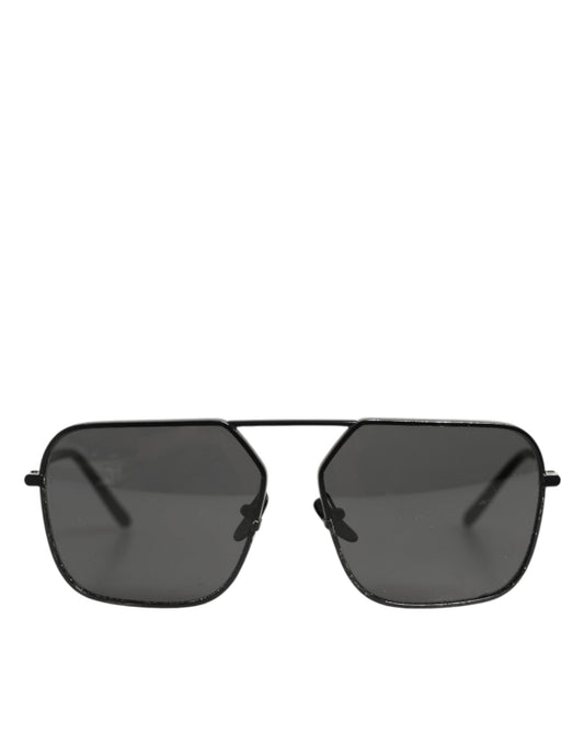 Dolce &amp; Gabbana Sonnenbrille mit schwarzem Metallrahmen und quadratischen Gläsern