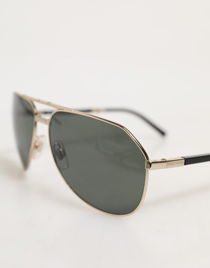 Dolce &amp; Gabbana DG2106K – Sonnenbrille mit polarisiertem Metallrahmen und schwarzer Vergoldung