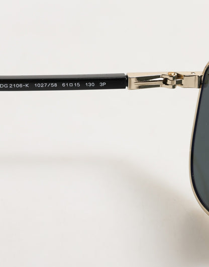 Dolce &amp; Gabbana DG2106K – Sonnenbrille mit polarisiertem Metallrahmen und schwarzer Vergoldung
