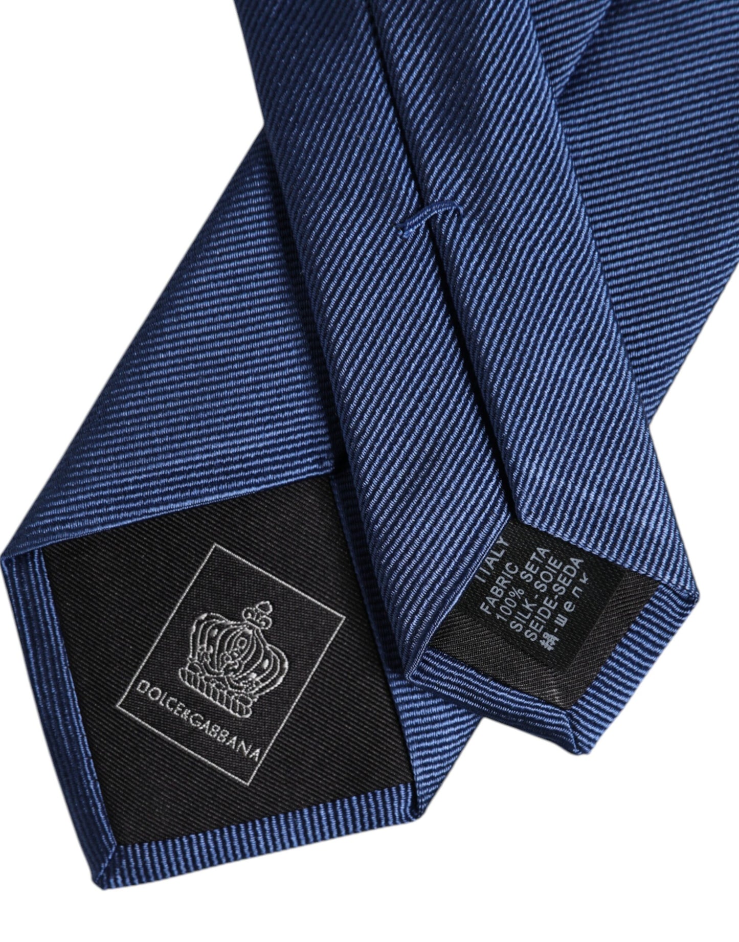 Dolce &amp; Gabbana Herren Blaue, einfarbige, verstellbare Seidenkrawatte