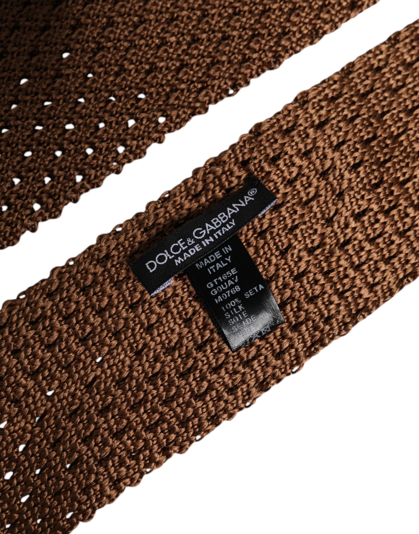 Dolce &amp; Gabbana Braune verstellbare Krawatte aus 100 % Seide für Herren