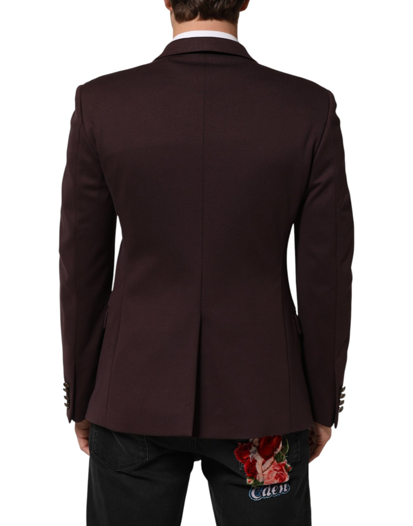 Dolce &amp; Gabbana – Kastanienbrauner Anzugsjacken-Blazer aus Baumwolle mit 2 Knöpfen