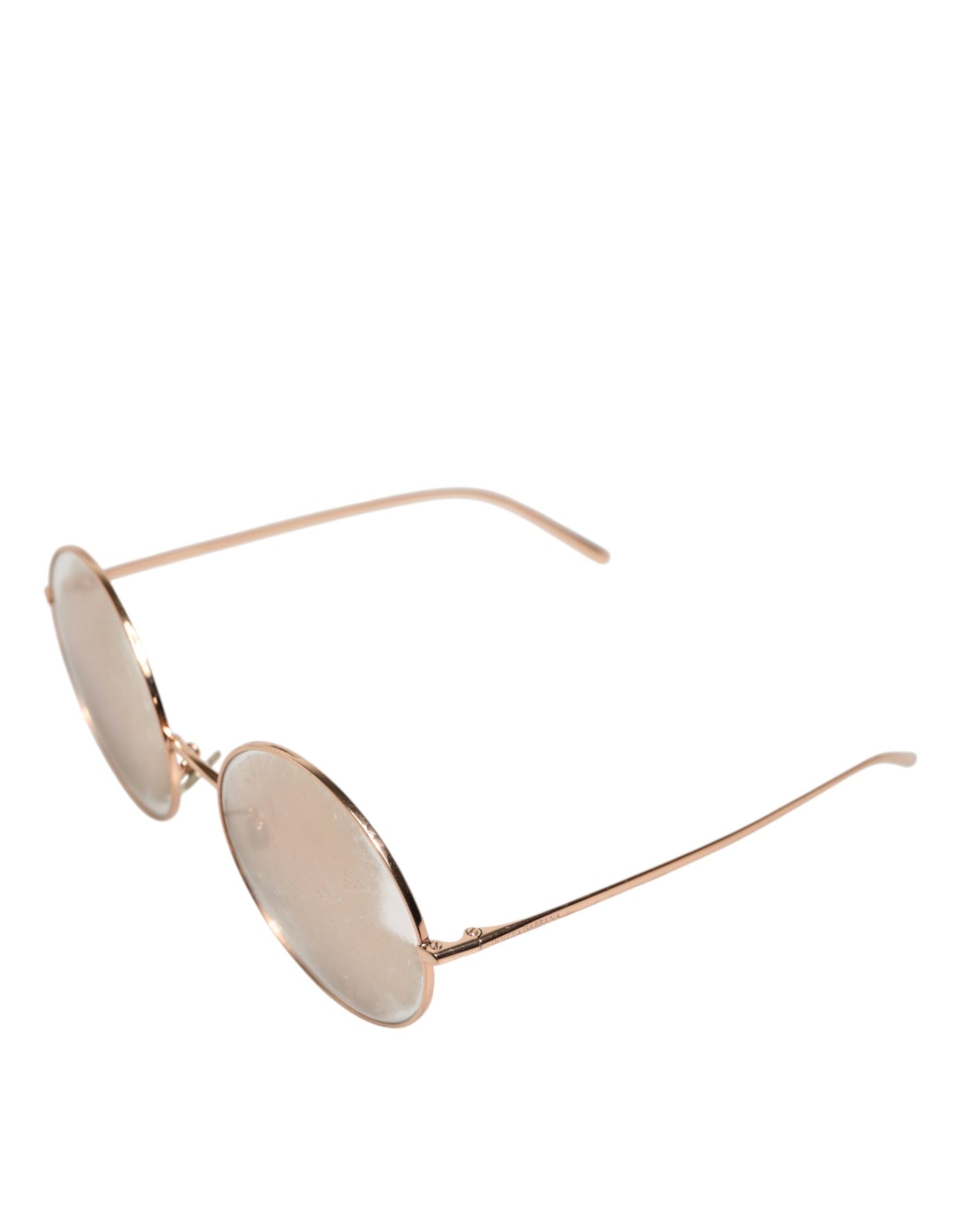 Dolce &amp; Gabbana – Sonnenbrille mit runden Gläsern und Roségoldbeschichtung
