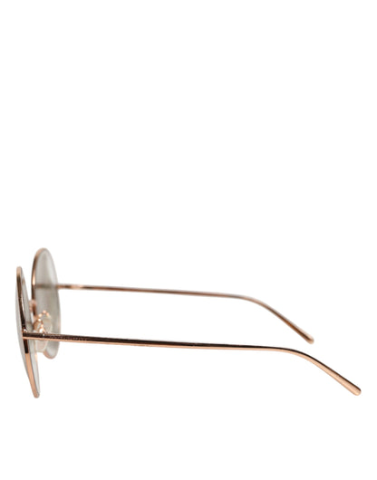 Dolce &amp; Gabbana – Sonnenbrille mit runden Gläsern und Roségoldbeschichtung