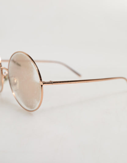 Dolce &amp; Gabbana – Sonnenbrille mit runden Gläsern und Roségoldbeschichtung