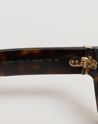 Dolce &amp; Gabbana DG4379F Sonnenbrille mit geometrischen Gläsern aus Acetat in Schildpattbraun