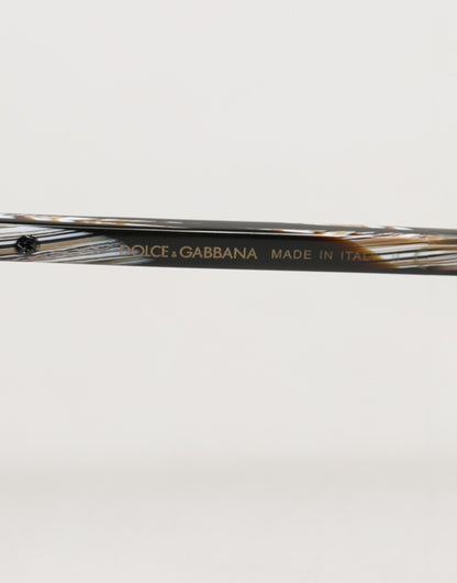 Dolce &amp; Gabbana – Modifizierte Pilotensonnenbrille aus gestreiftem braunem Acetat mit Farbverlauf