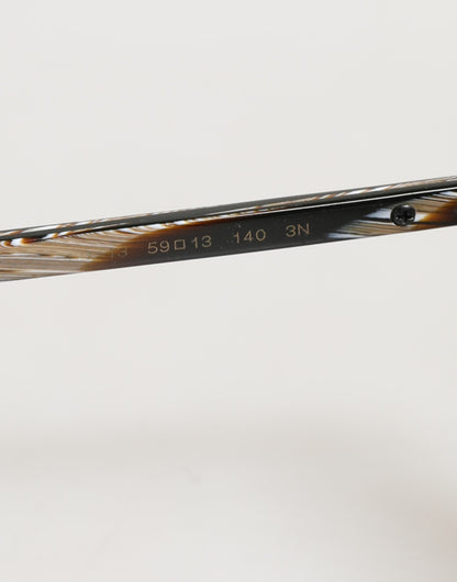 Dolce &amp; Gabbana – Modifizierte Pilotensonnenbrille aus gestreiftem braunem Acetat mit Farbverlauf