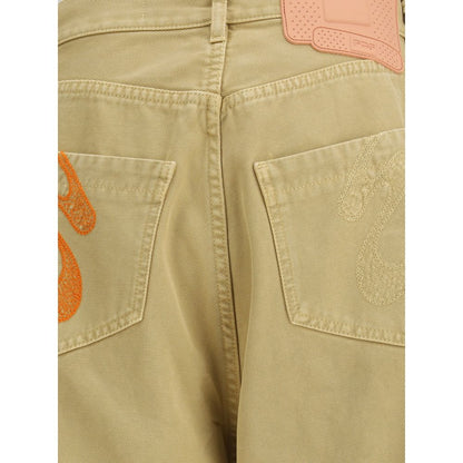 PDF Channel Beige Cotton Casual Pants