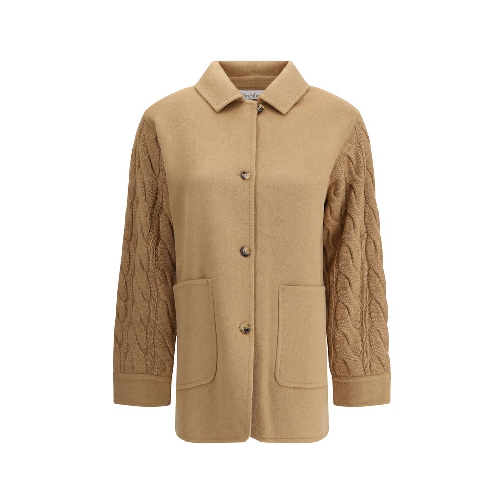 Max Mara Zweireihige Jacke mit kontrastierenden Ärmeln