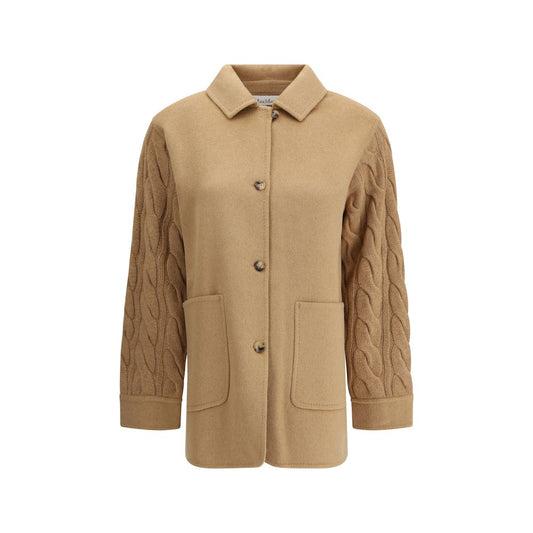 Max Mara Zweireihige Jacke mit kontrastierenden Ärmeln