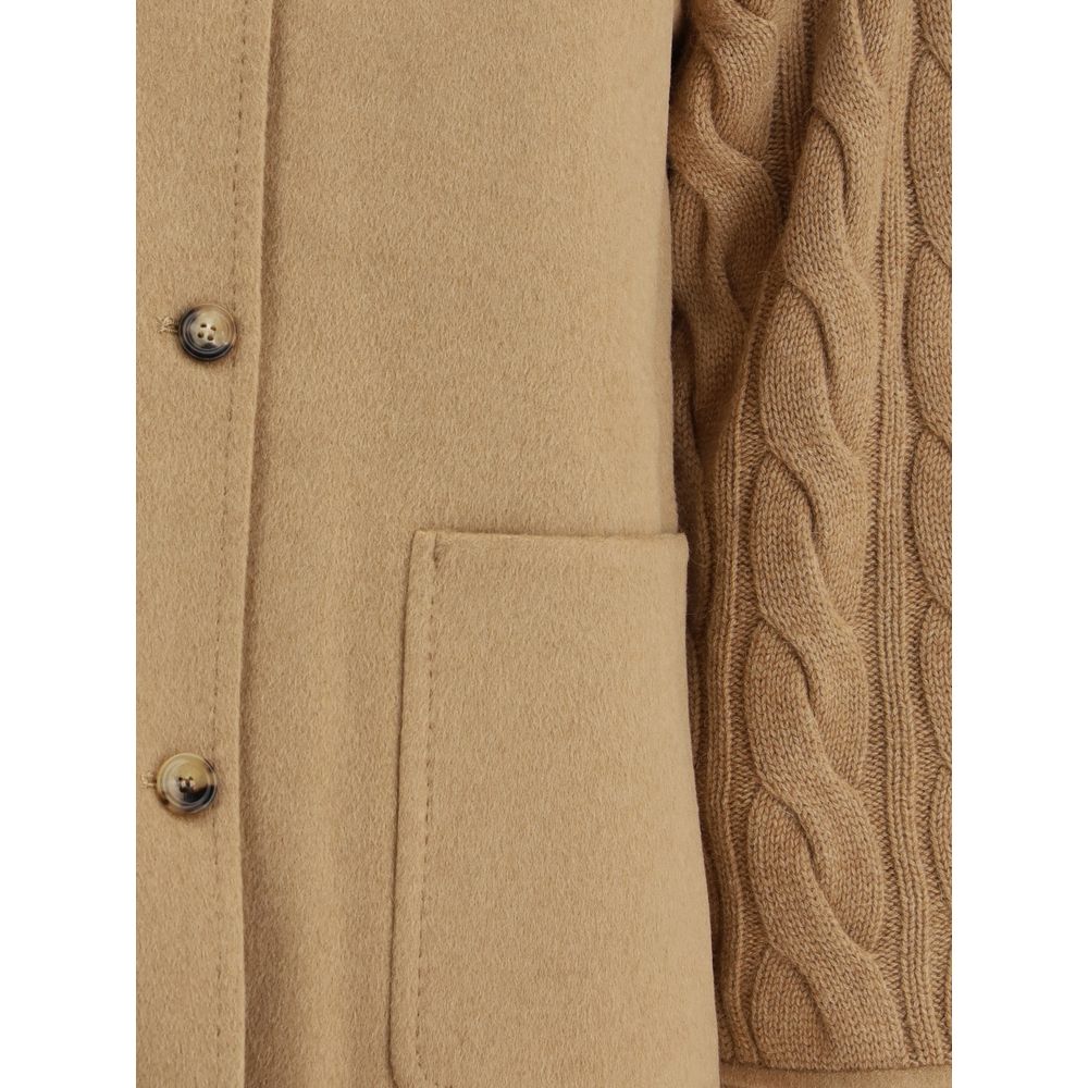 Max Mara Zweireihige Jacke mit kontrastierenden Ärmeln