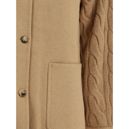 Max Mara Zweireihige Jacke mit kontrastierenden Ärmeln