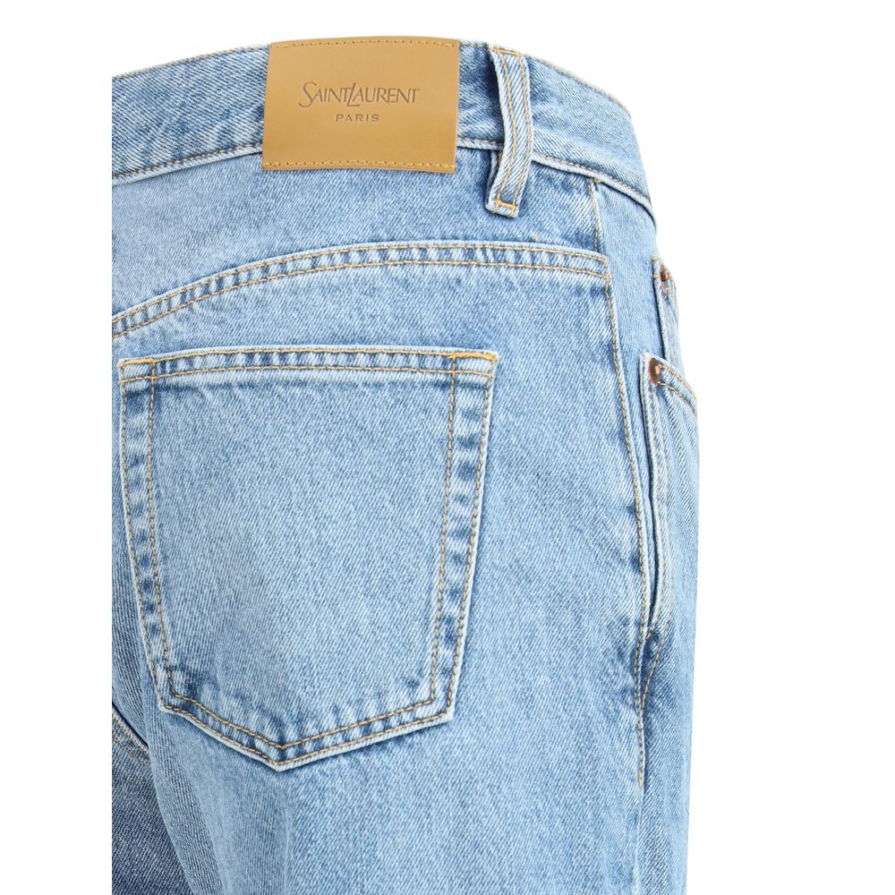 Saint Laurent NICO Low-Rise-Jeans aus Bahamas-Denim