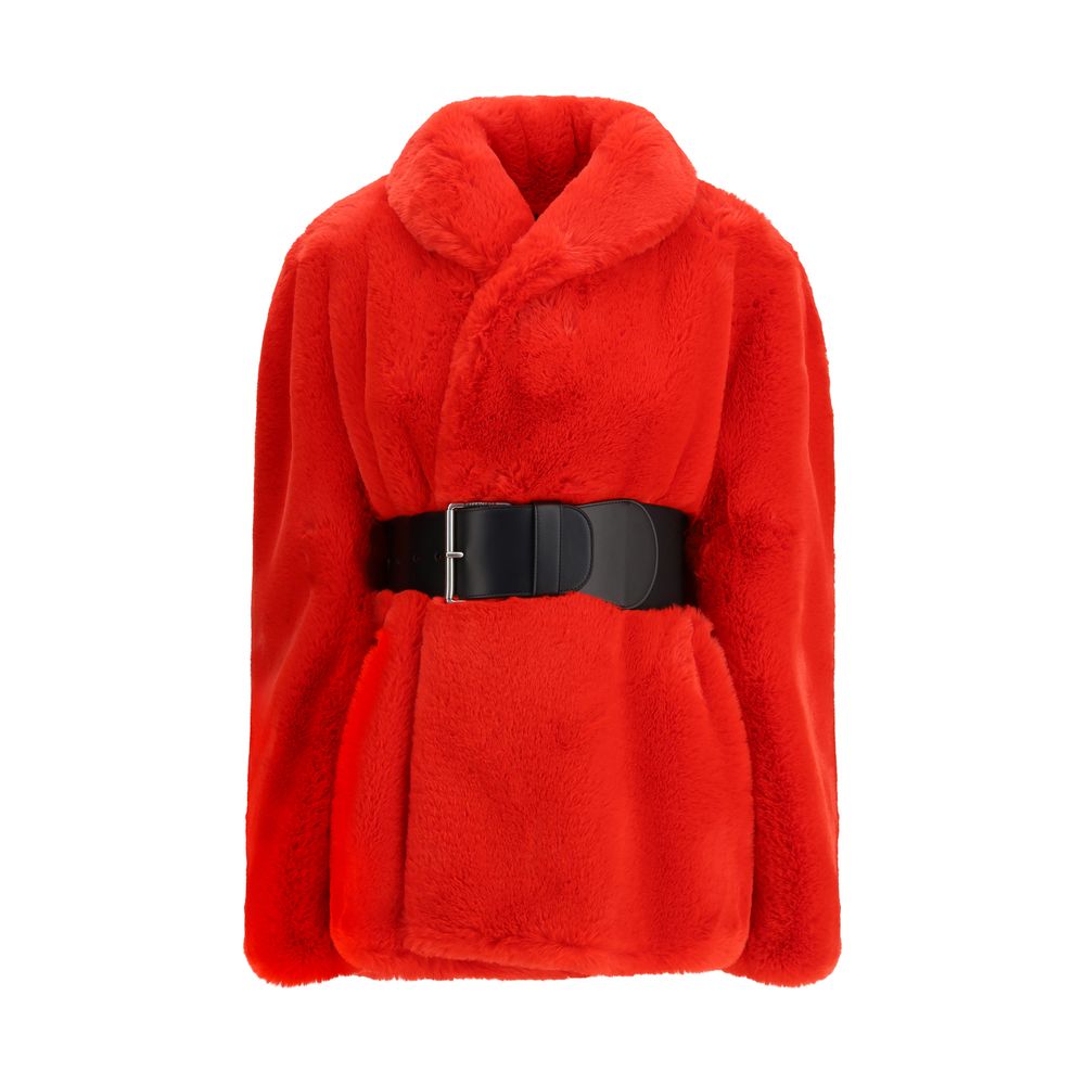 Balenciaga Wickelmantel aus Kunstpelz