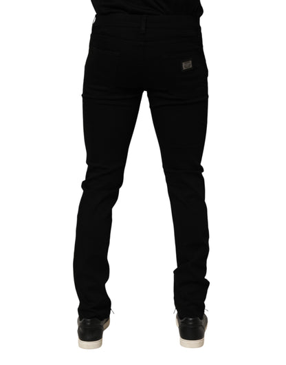 Dolce &amp; Gabbana – Schwarze Slim Fit-Jeans aus Baumwollstretch für Herren