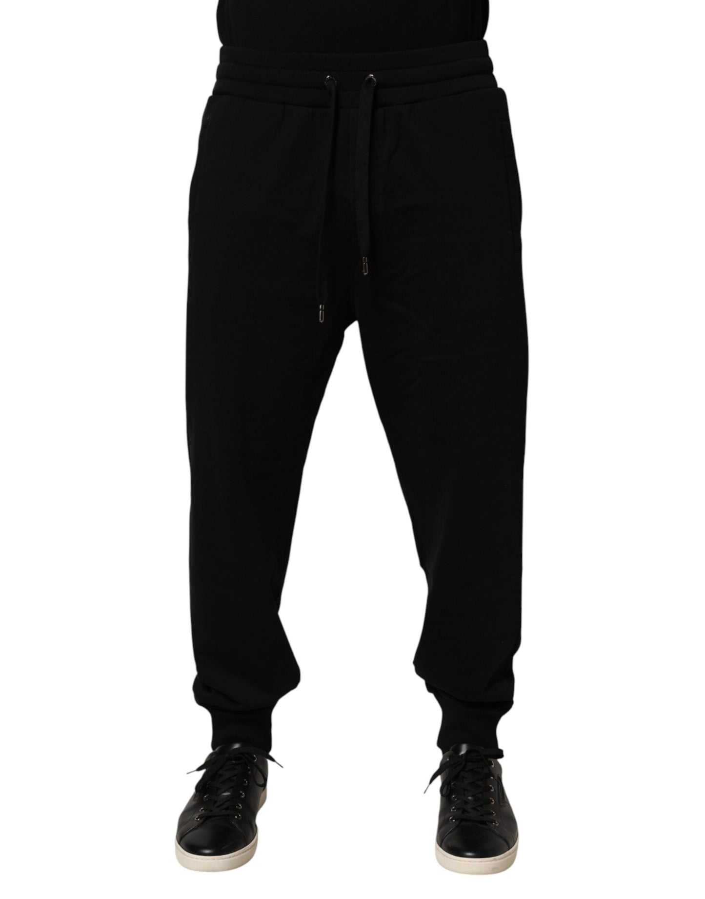 Dolce &amp; Gabbana – Schwarze Jogginghose aus Baumwolle mit DG-Logo