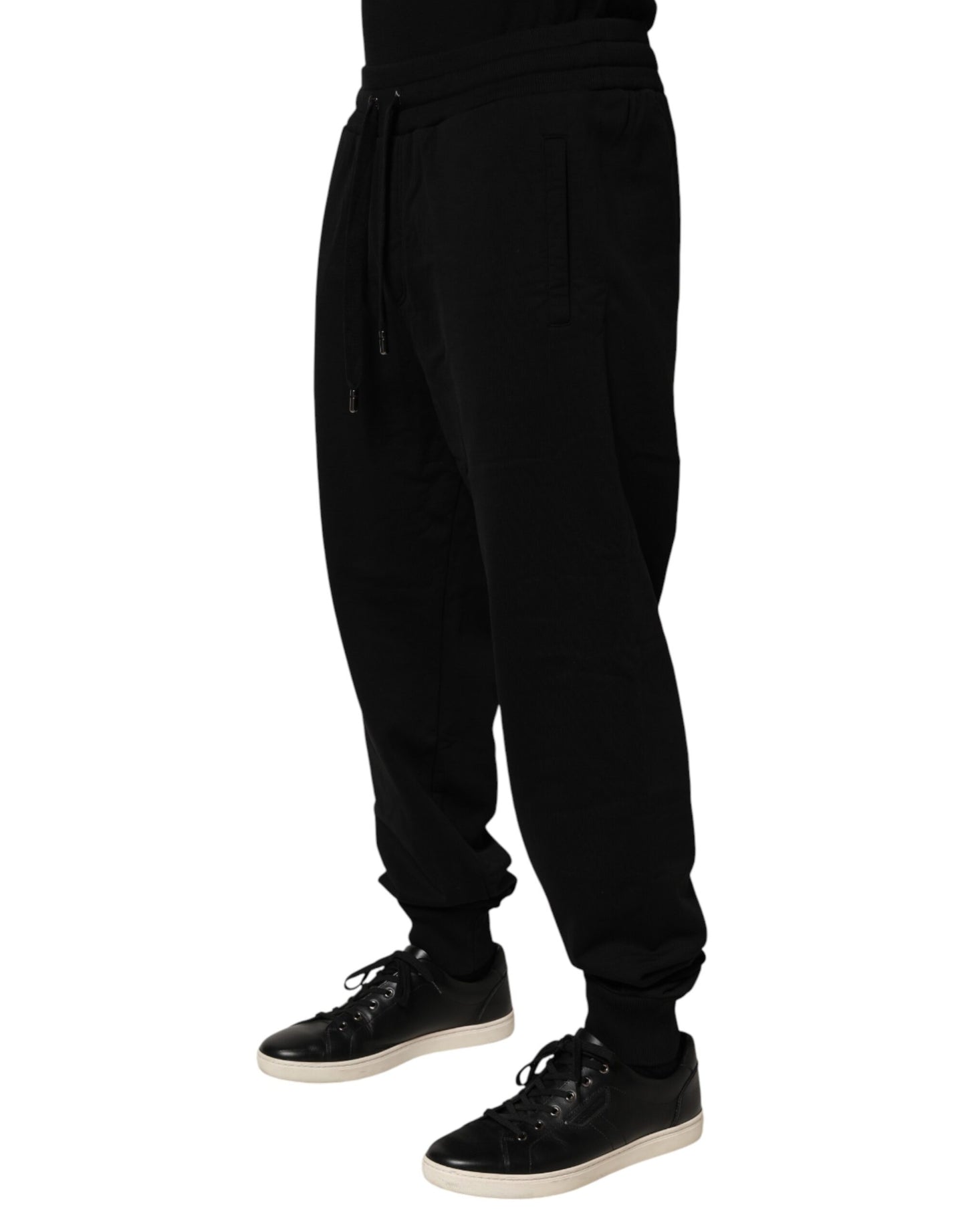 Dolce &amp; Gabbana – Schwarze Jogginghose aus Baumwolle mit DG-Logo