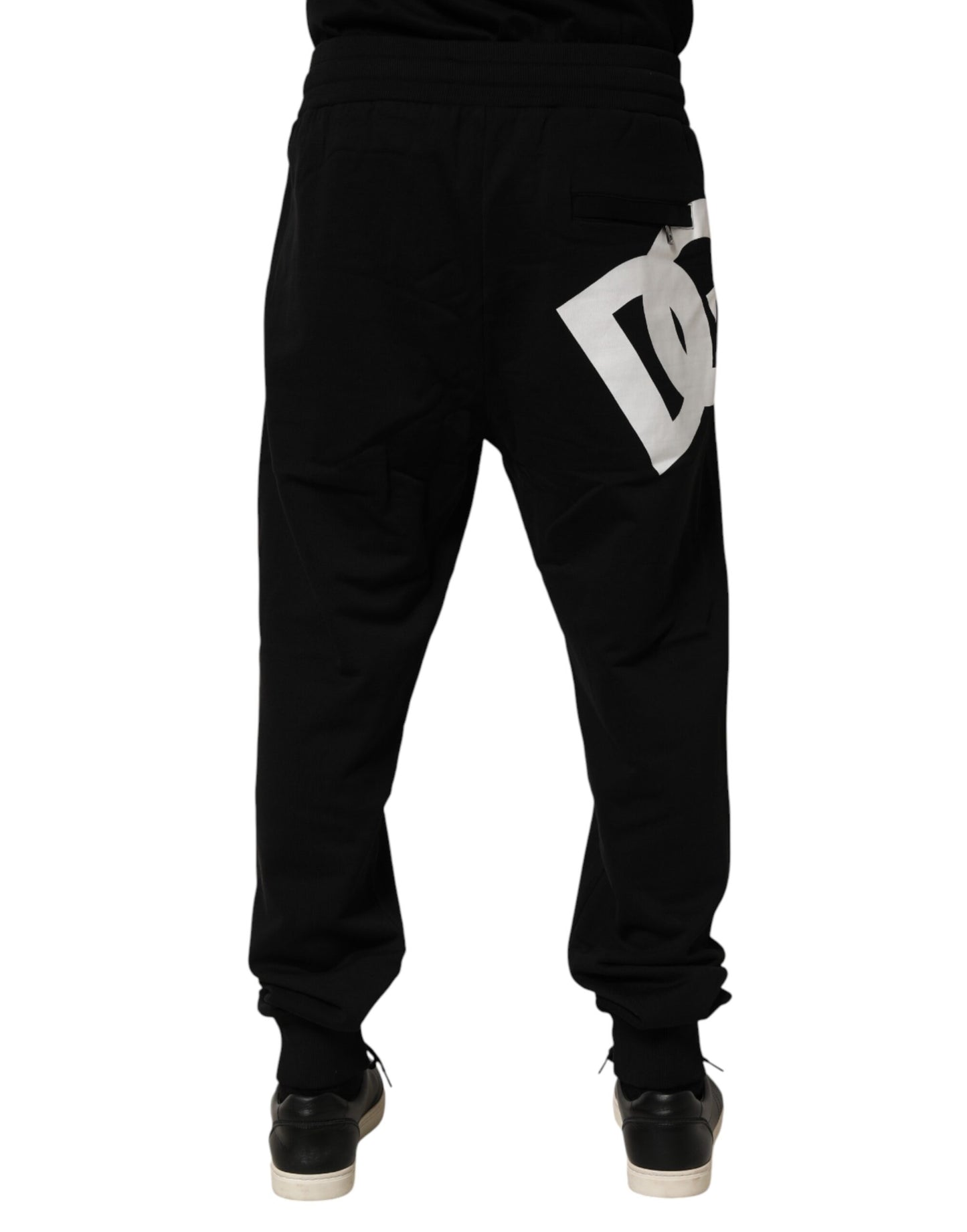 Dolce &amp; Gabbana – Schwarze Jogginghose aus Baumwolle mit DG-Logo