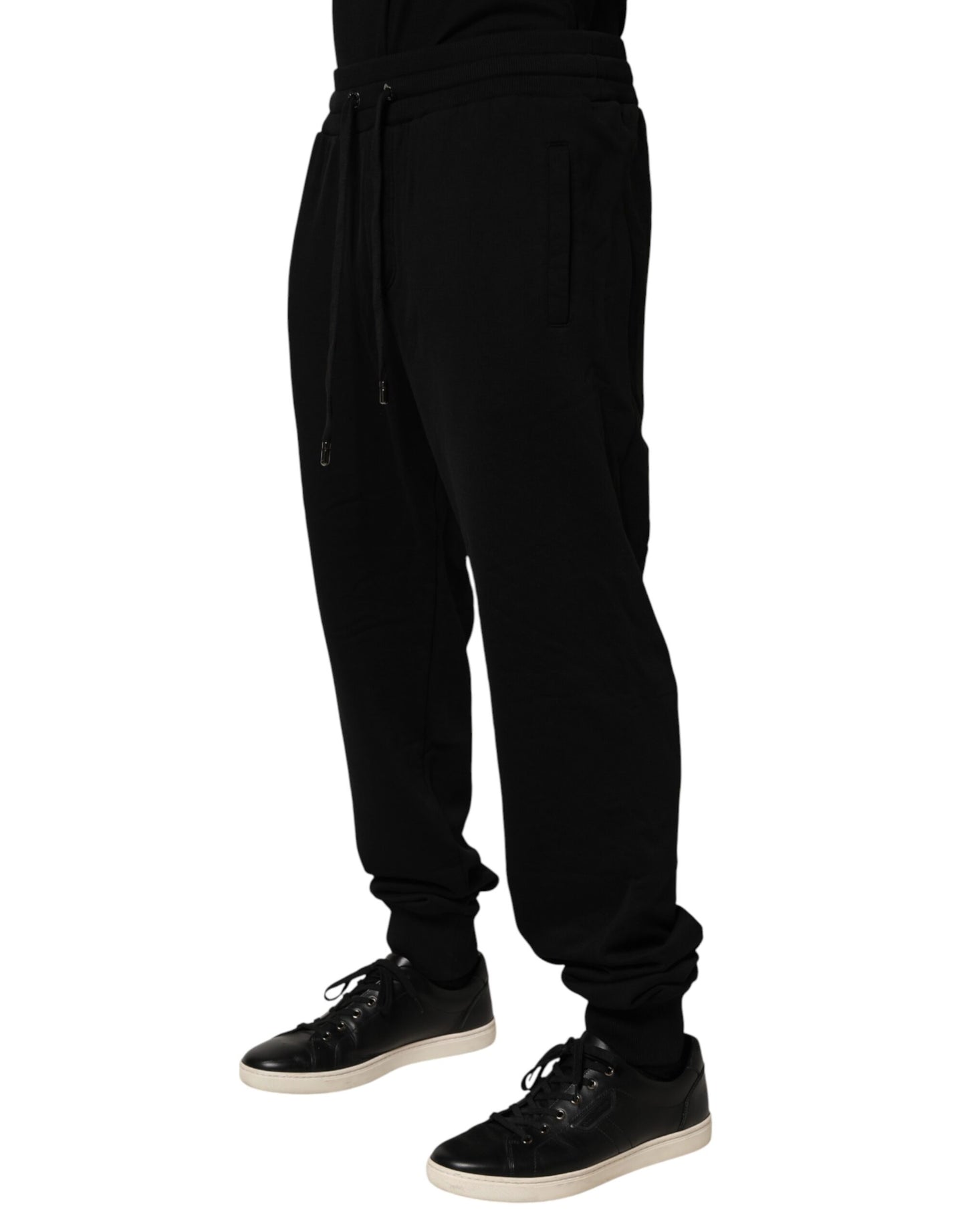 Dolce &amp; Gabbana – Schwarze Jogginghose aus Baumwolle mit DG-Logo