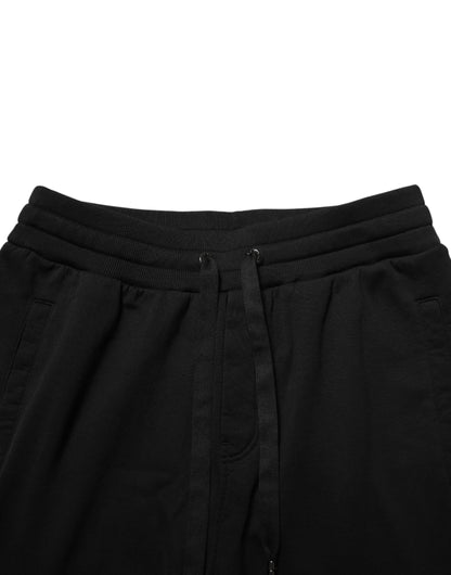 Dolce &amp; Gabbana – Schwarze Jogginghose aus Baumwolle mit DG-Logo