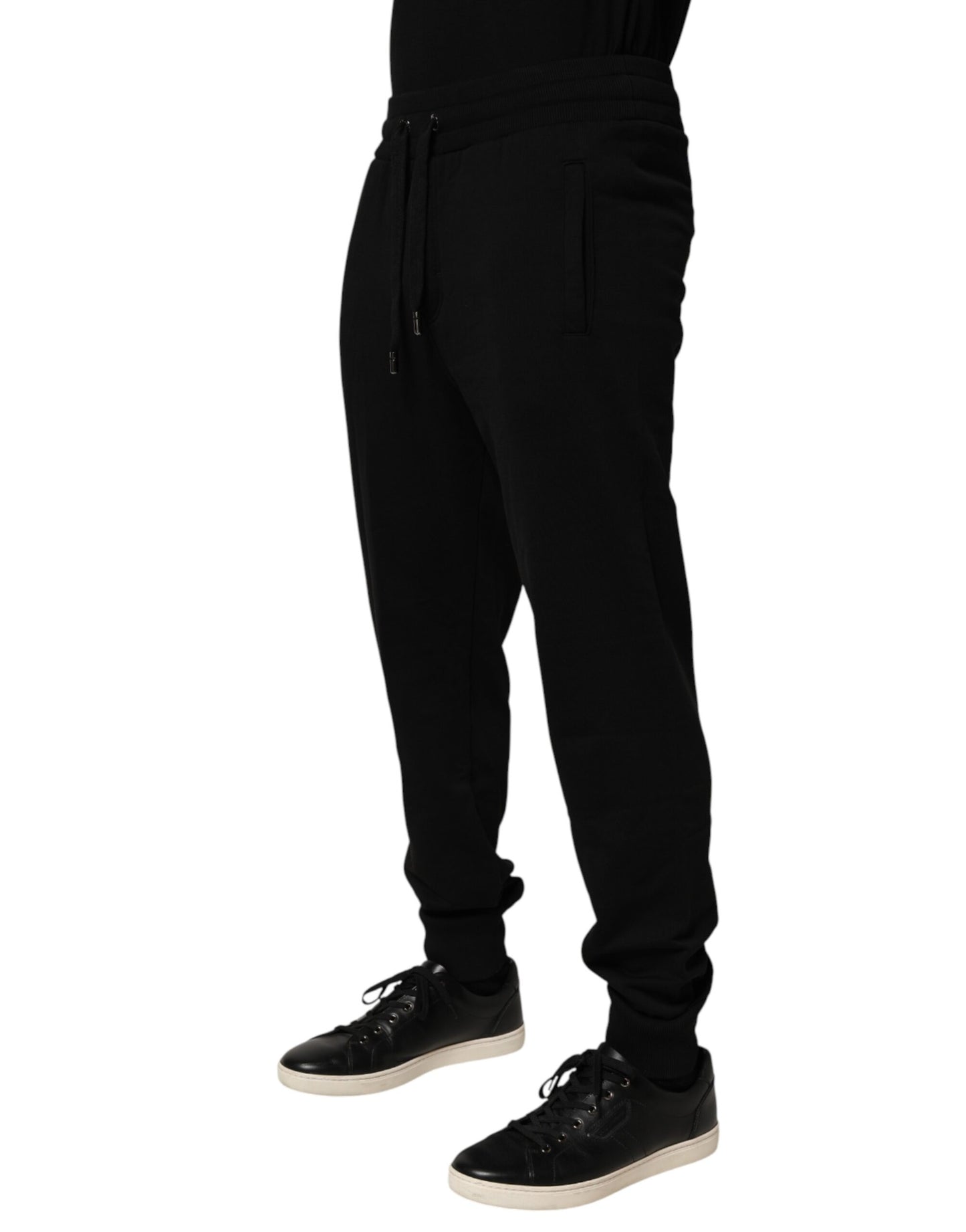 Dolce &amp; Gabbana – Schwarze Jogginghose aus Baumwolle mit DG-Logo