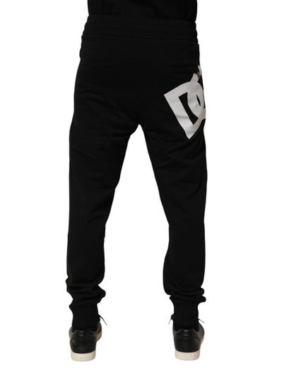 Dolce &amp; Gabbana – Schwarze Jogginghose aus Baumwolle mit DG-Logo
